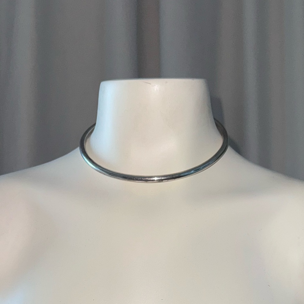 Vintage Taxco Sterling Silver 925 Choker Necklace Torque Wire Collar Mexico